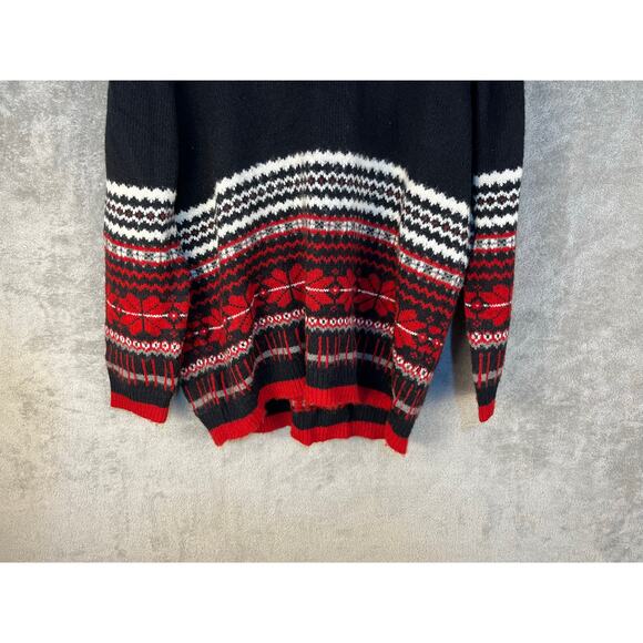 Karen Scott Wool Blend Sweater 1X Ugly Christmas Sweater Holidays Snowflakes - Picture 2 of 6